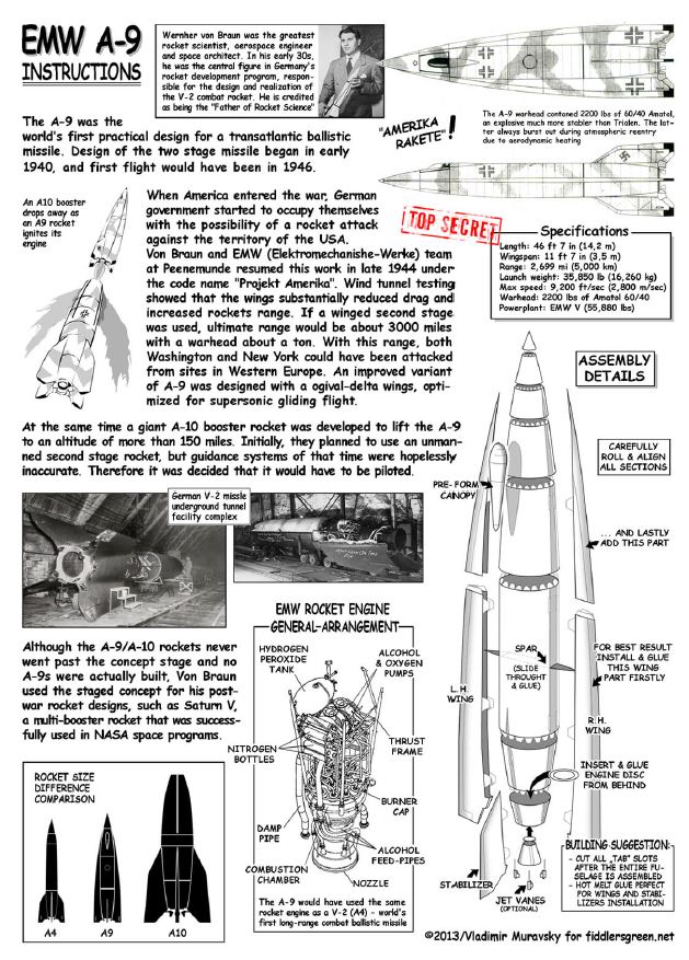 Instructions for the model of an A-9 Rocket
