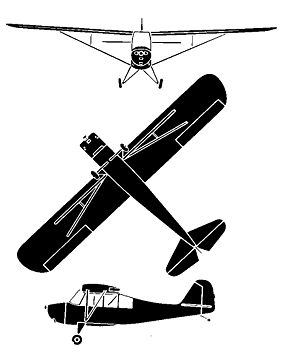 3 View Sketch of Aeronca Grasshopper