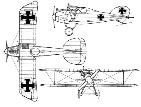 Albatros DVa -three view