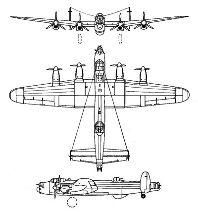 3 view of the Avro Lancaster