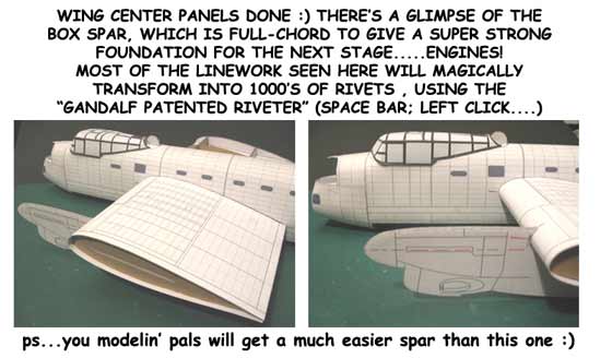 Avro Lancaster British WWII dam bomber spar glimpse pre engines downloadable cardmodel Fiddlersgreen.net