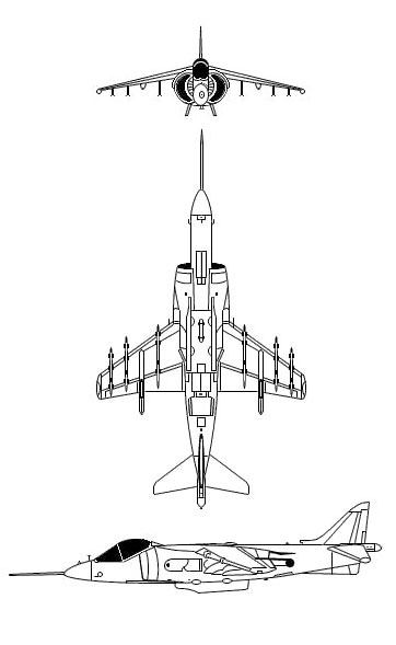 3 View BAe Harrier