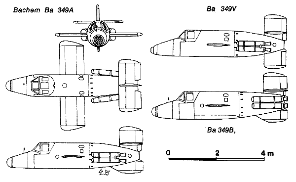 3 View Bachem Ba349 Natter Viper 