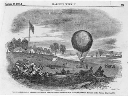 newspaper clipping of lowe balloon
