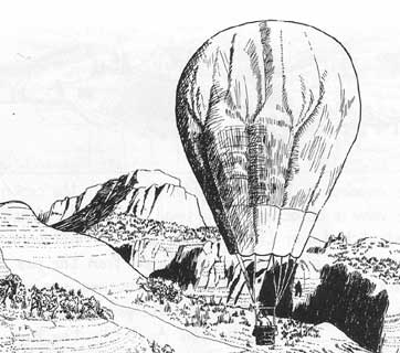 hot air balloon over western us