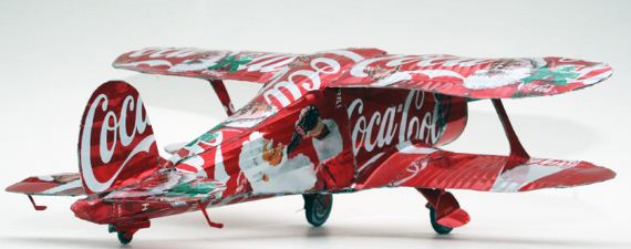 Rear shot of Coke Can Staggerwing built by Bob Penikas