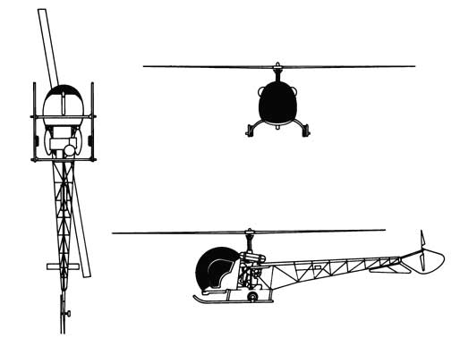 3 View of the Bell H-13