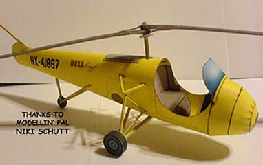 Bell Model 30 Helicopter paper model