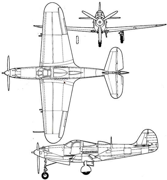 P-39 Airacobra Three view