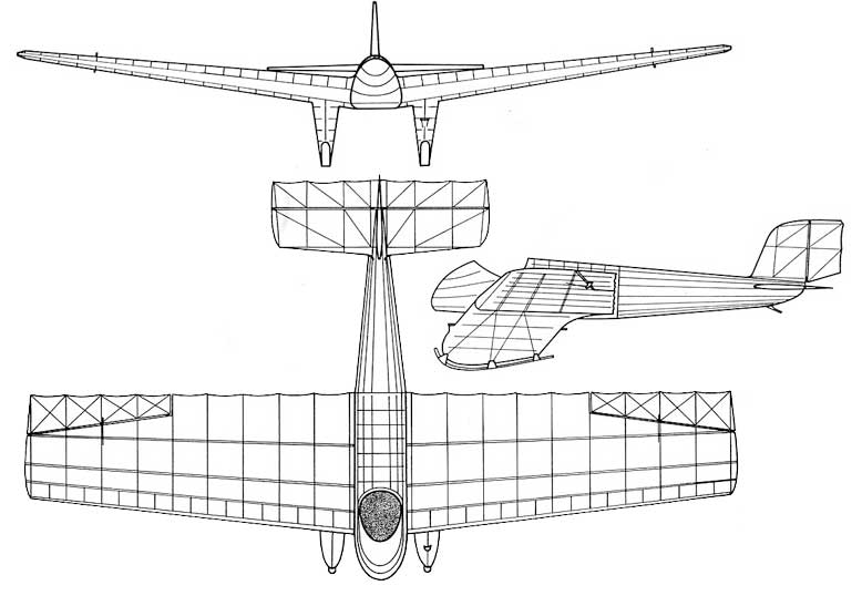 3 View of the Blaue Maus Glider