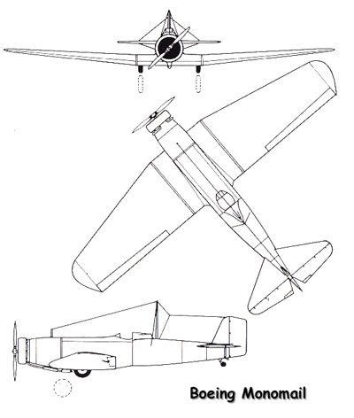 3 View of a Boeing Monomail (Model 200)