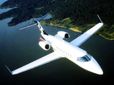 Learjet Biz Jet In Flight