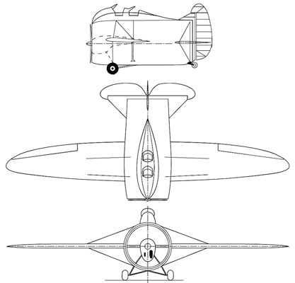 3 view of the Caproni-Stipa