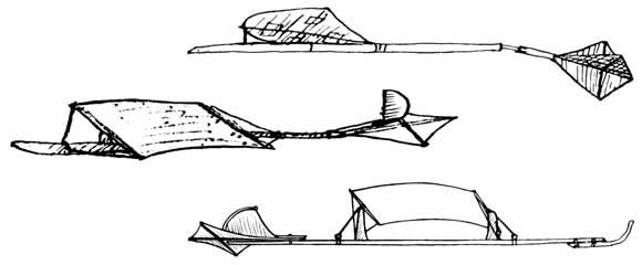 Early glider designs by Cayley