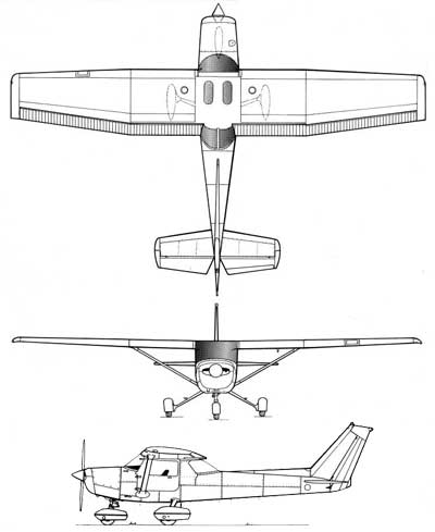 3 View Cessna 152