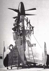 Convair XFY-1 Pogo - Pilot climbing in