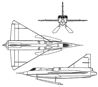 3 View Convair Sea Dart