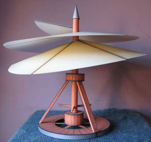 DaVinci Aerial Screw Helicopter paper model