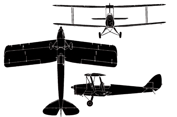 Tiger Moth Three view