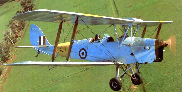 DeHavilland Tiger Moth flying