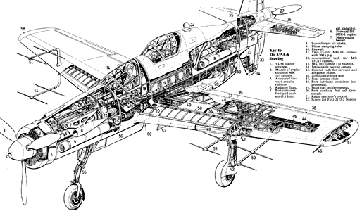 Dornier 335 Arrow cutaway
