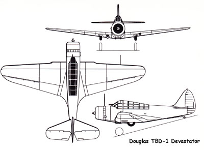 3 View of the Douglas TBD Devastator