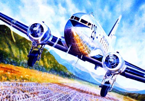 Douglas C-47 artwork for paper model download