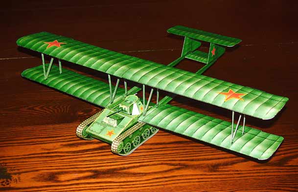 Antonov A40 KT Flying tank cardmodel fiddlersgreen.net front view