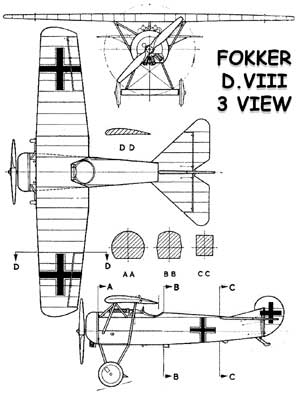 3 View of the Fokker D.VIII