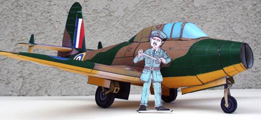 Gloster-E28 paper model jet airplane