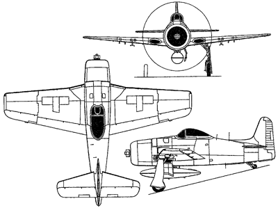 three views of the Grumman Bearcat