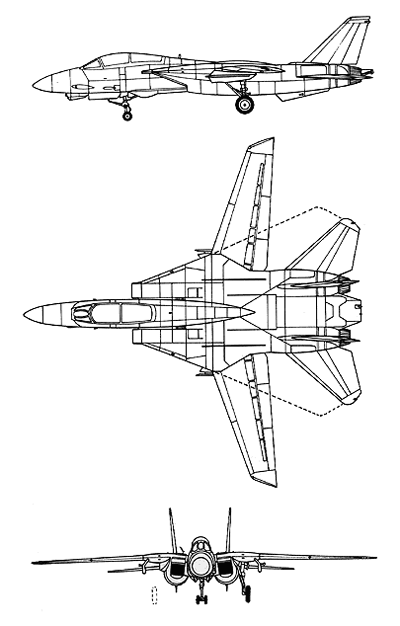 Threer views of the F-14 Tom Cat