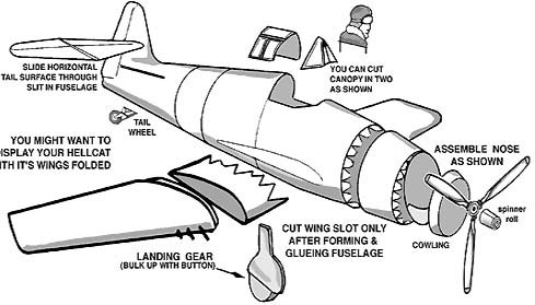 Grumman F6F Hellcat  Assembly Drawing