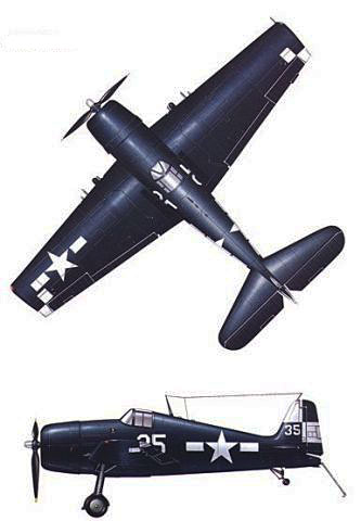 Grumman F6F Hellcat  Two view