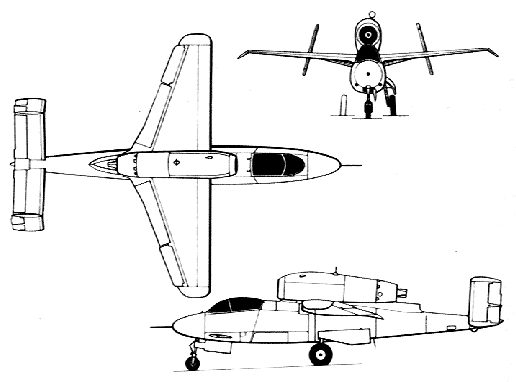 HE-162 three view