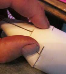 Glueing the chin