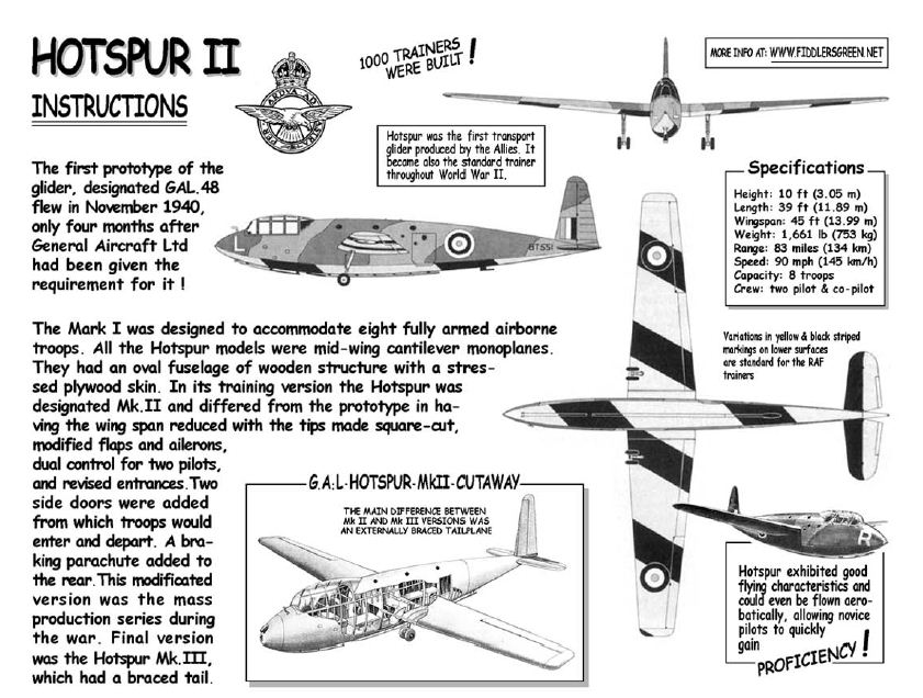 Hotspur Glider instructions 1