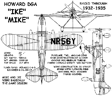 three views of the racing airlpane "IKE'