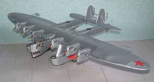 Scratch built plastic model of the Kalinin K-7