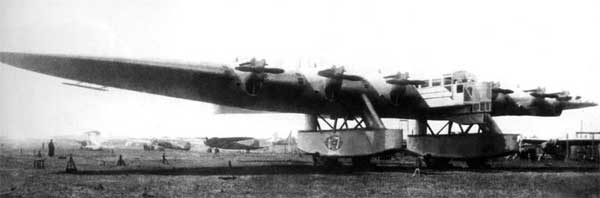 Kalinin K-7 Russian Giant Trasnport/Bomber Front View