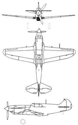3 View of the Lavochkin LaGG-3