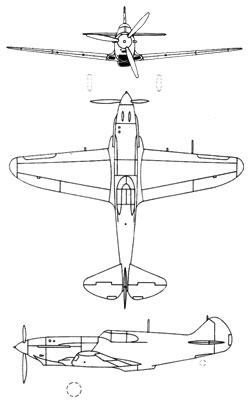 3 View of the Lavochkin LaGG-3