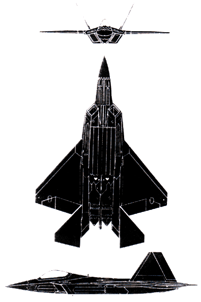 Three views of the F-22 ATF