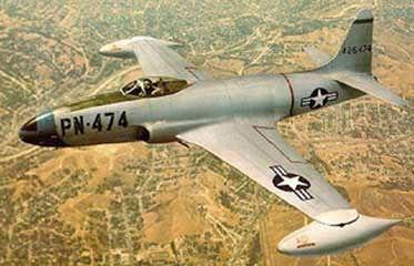 Lockheed F-80 flying