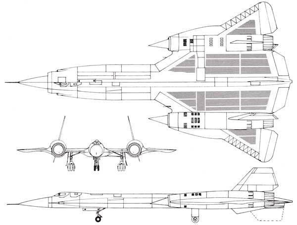 3 view of Lockheed SR-71