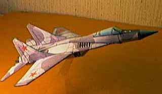 Mig 29 displayed on plastic stand