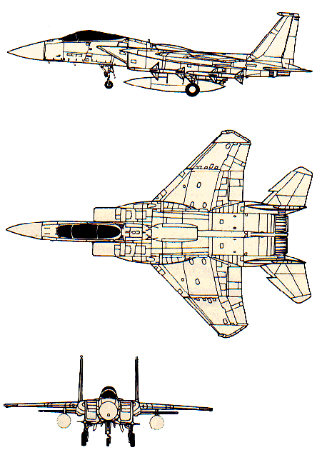 THREE VIEWS OF THE F-15