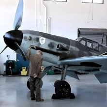 Messerschmitt BF-109 with an old pilot