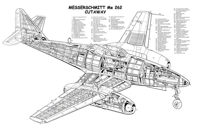 Messerschmitt Me 262 Cutaway Messerschmitt Me 262 Cutaway