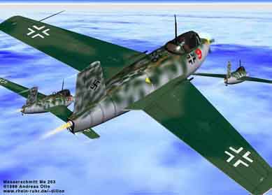 Messerschmitt ME-263 attack